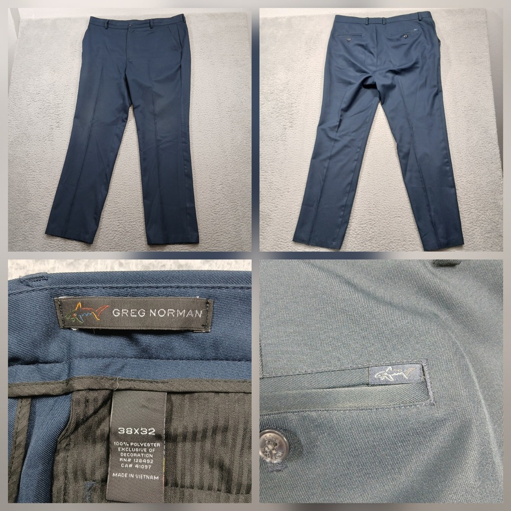Greg Norman Golf Pants Men's 38x32 Blue Performance Polyester